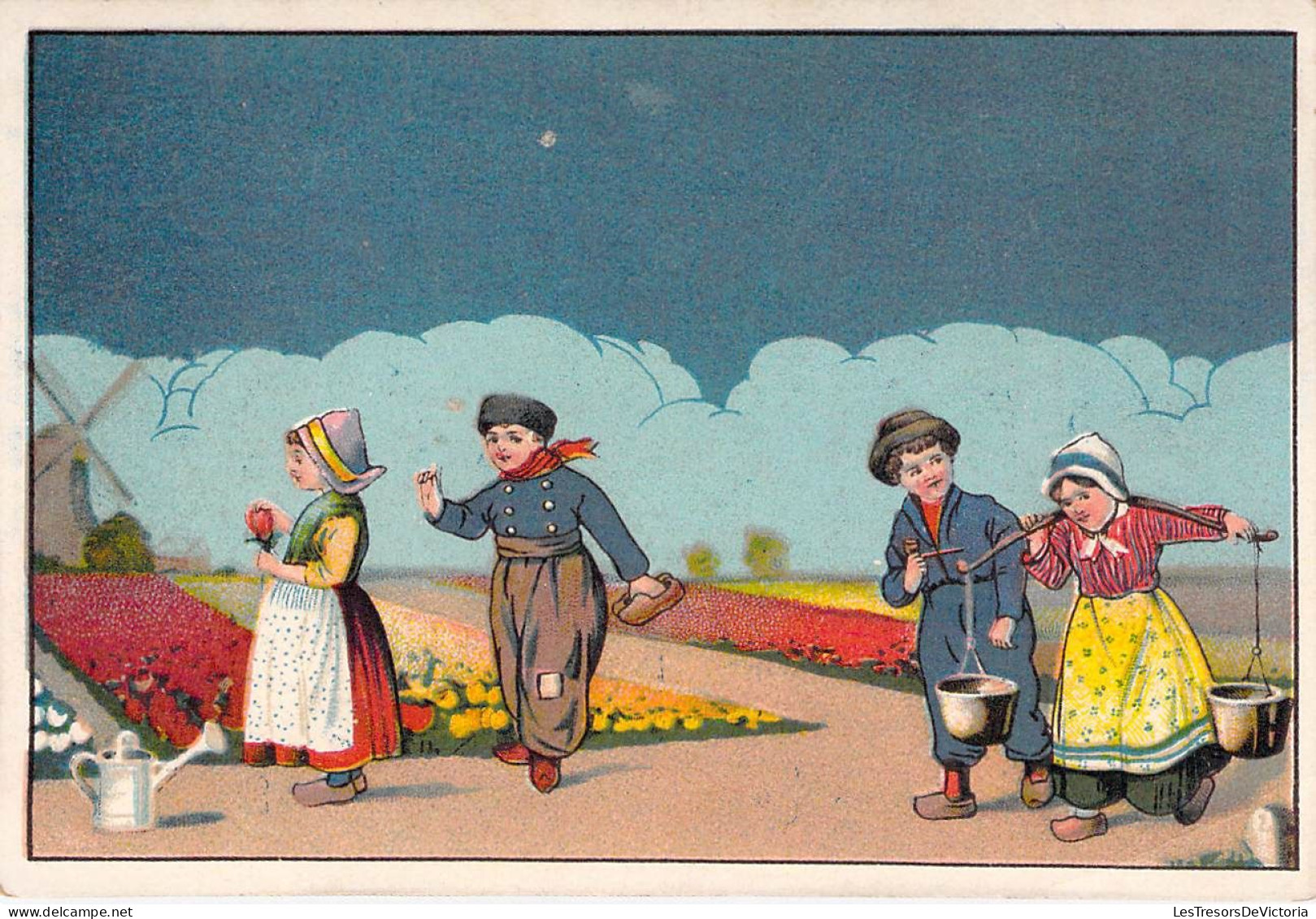 Chromos - Au Bonheur Des Dames - Liège - Maison Paul Katzenstein - Illustration Enfants Hollandais - Other & Unclassified