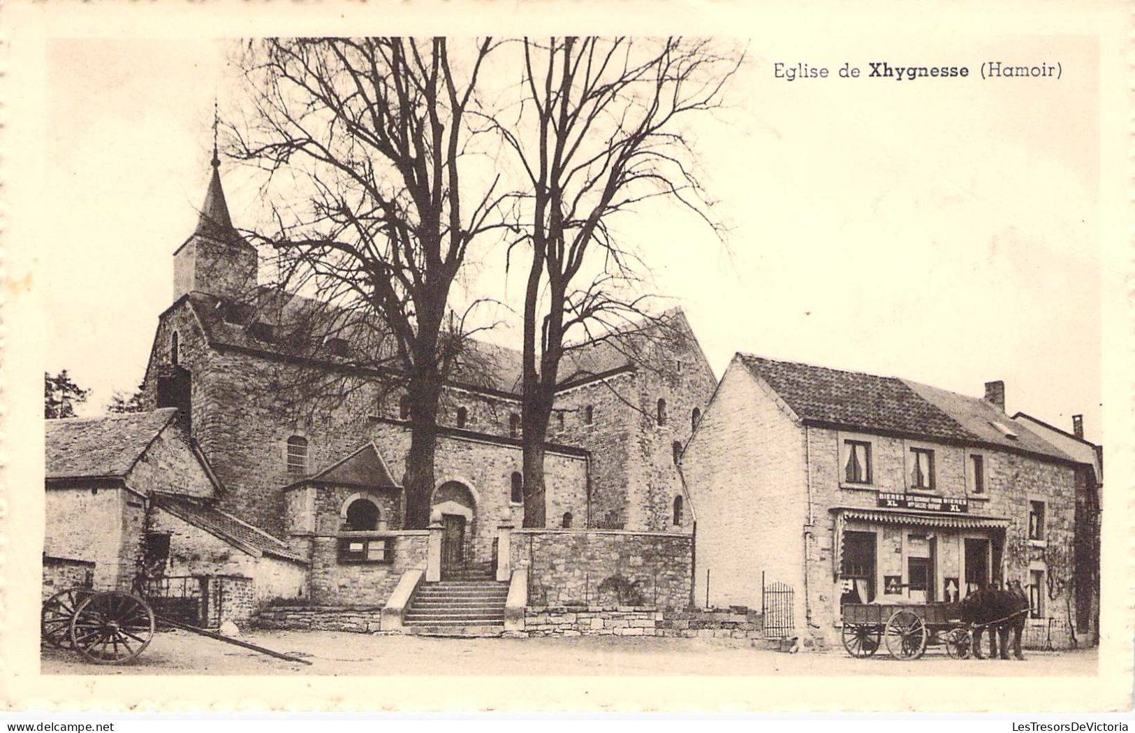 Belgique - Hamoir - Eglise De Xhygnesse - Edit; Maison Englebert - Attelage - Clocher - Carte Postale Ancienne - Hoei