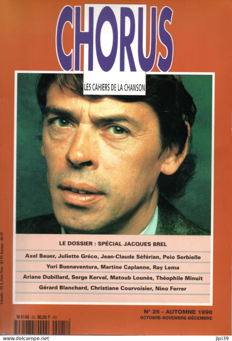 CHORUS   Les Cahiers De La Chanson N° 25 Automne 1998   Spécial Jacques BREL - Musique