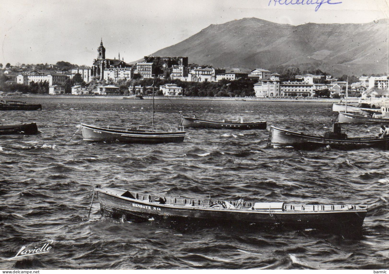 HENDAYE,  POSTE FRONTIERE FRANCO ESPAGNOLE VU DU PORT DE LA FLORIDE, BATEAUX REF 7140 - Douane