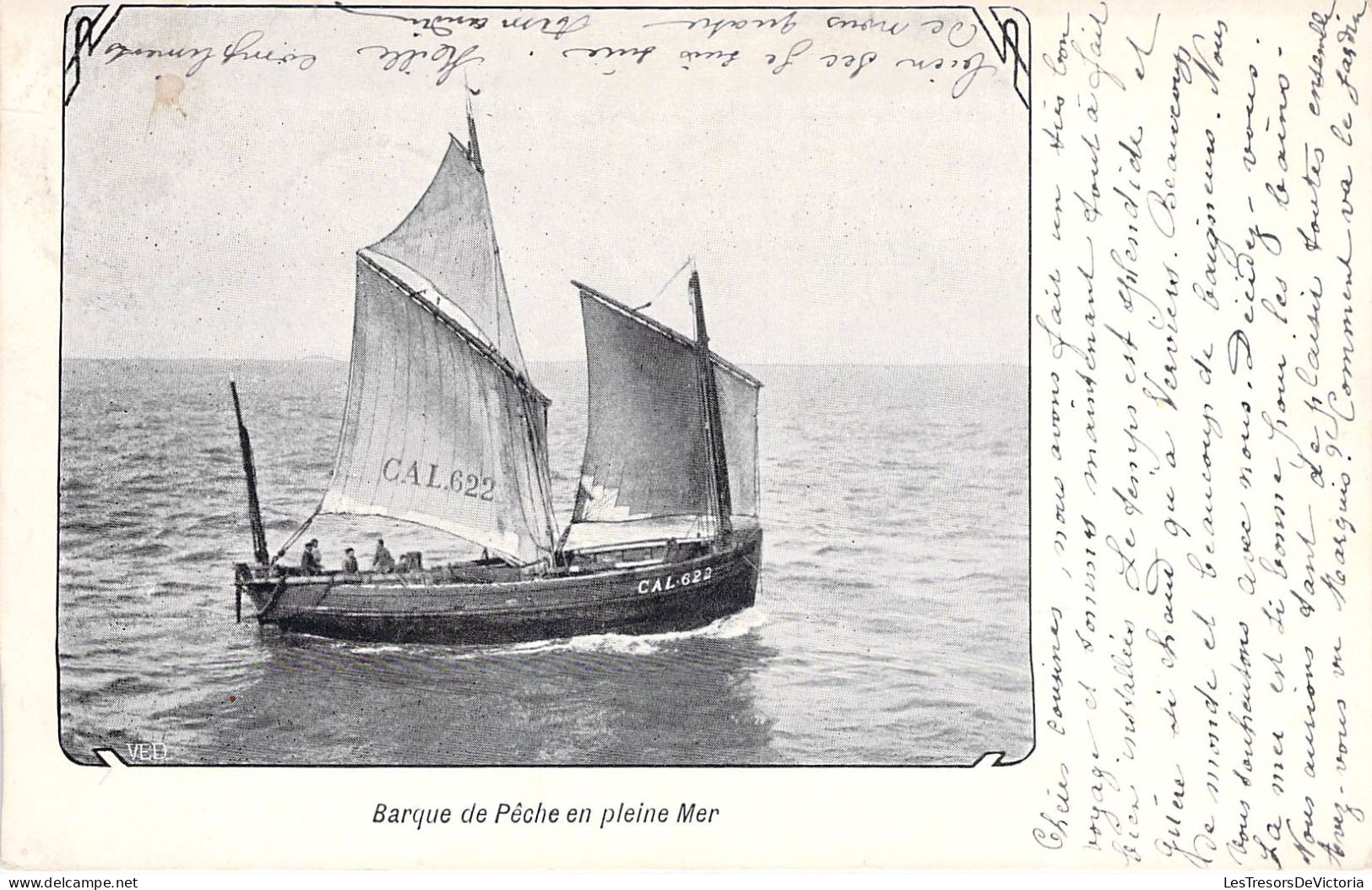 Transports - Barque De Pêche En Pleine Mer - Cal 622 -  Carte Postale Ancienne - Fishing Boats