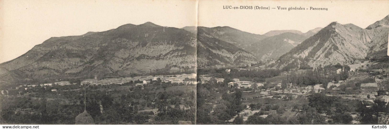 Luc En Diois * Vue Générale , Panorama * CPA Panoramique Double - Luc-en-Diois