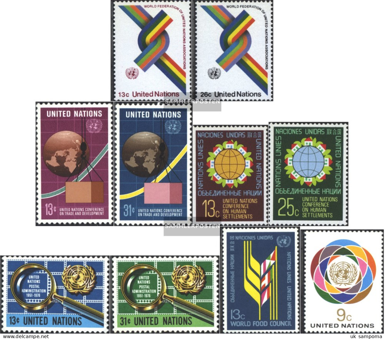 UN - New York 293-294,295-296,297-298, 299-300,301,302 (complete Issue) Unmounted Mint / Never Hinged 1976 UNPA, Nutriti - Ongebruikt