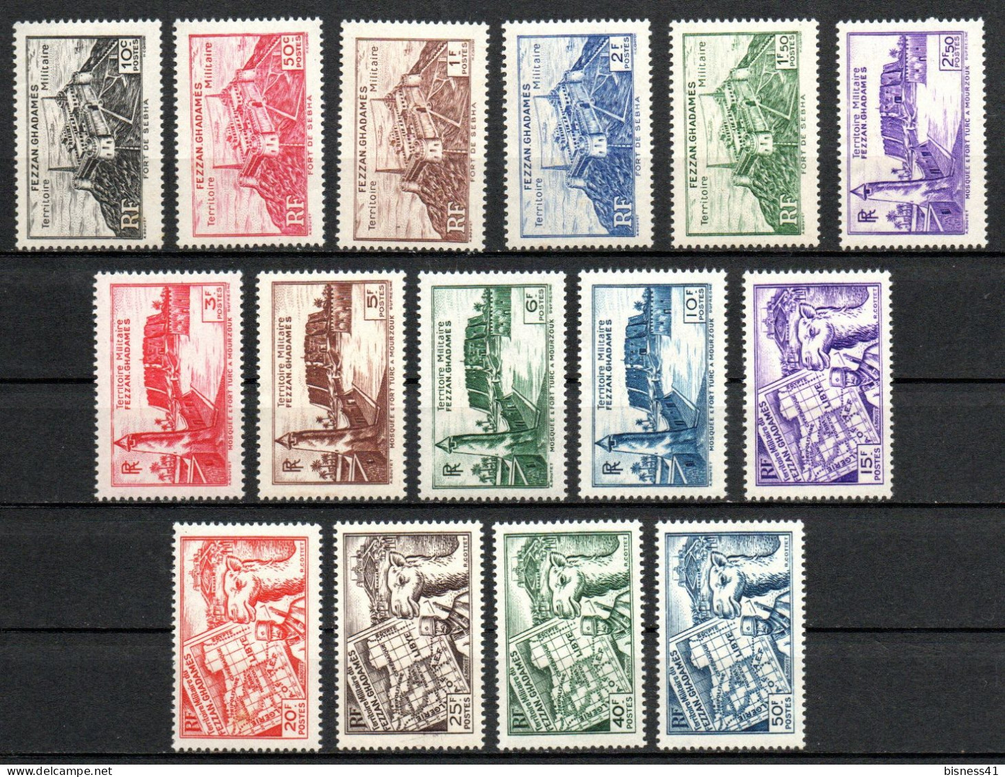 Col33 Colonie Fezzan N° 28 à 42 Neuf X MH Cote : 20,25€ - Unused Stamps