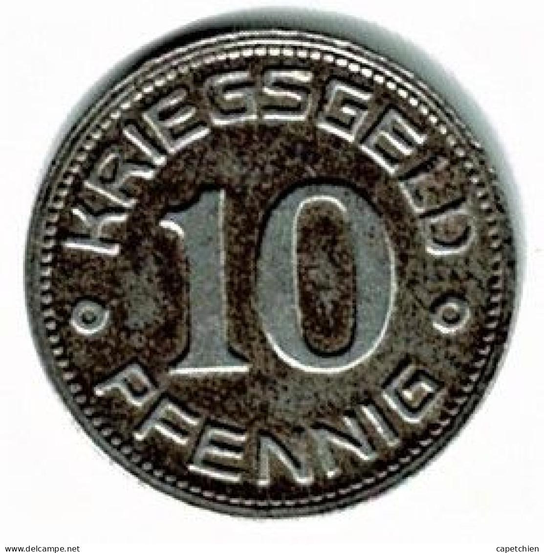 ALLEMAGNE / NOTGELD / LANDKREIS WEISSENFELS / 10 PFG../ 1918 / FER / 22  Mm / ETAT SUP / 590.1B / PLAQUEE NICKEL - Other & Unclassified