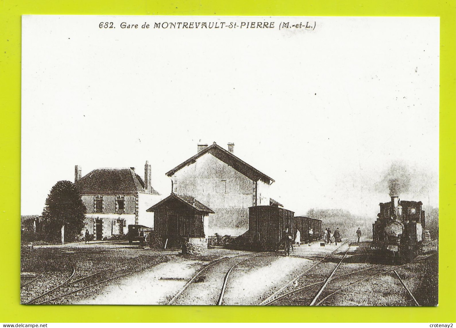 CPM TRAIN VOIR DOS 49 MONTREVAULT ST PIERRE Vers 1900 Locomotive Blanc Misseron N°52 - Montrevault