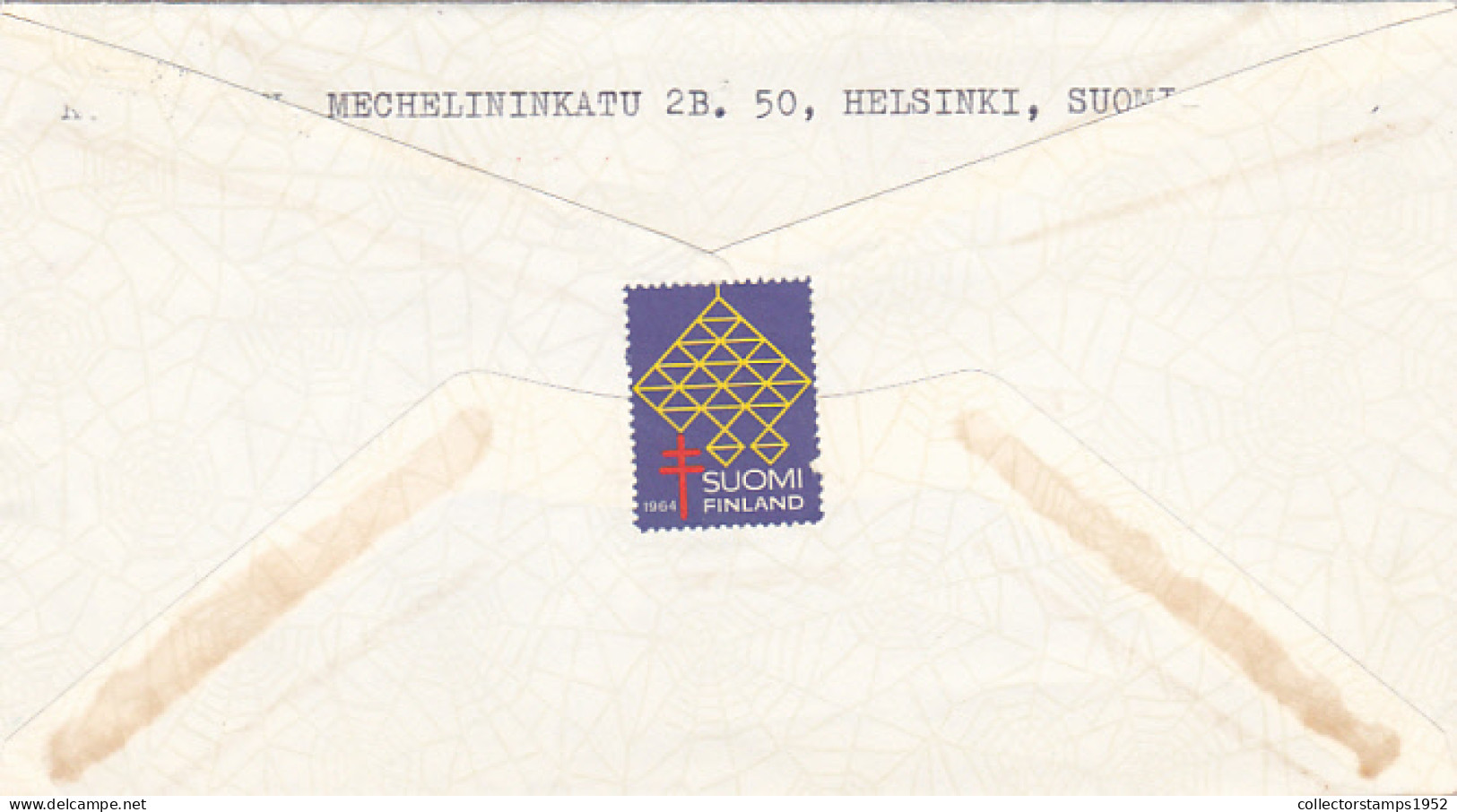 LION COAT OF ARMS STAMP ON COVER, 1964, FINLAND - Lettres & Documents