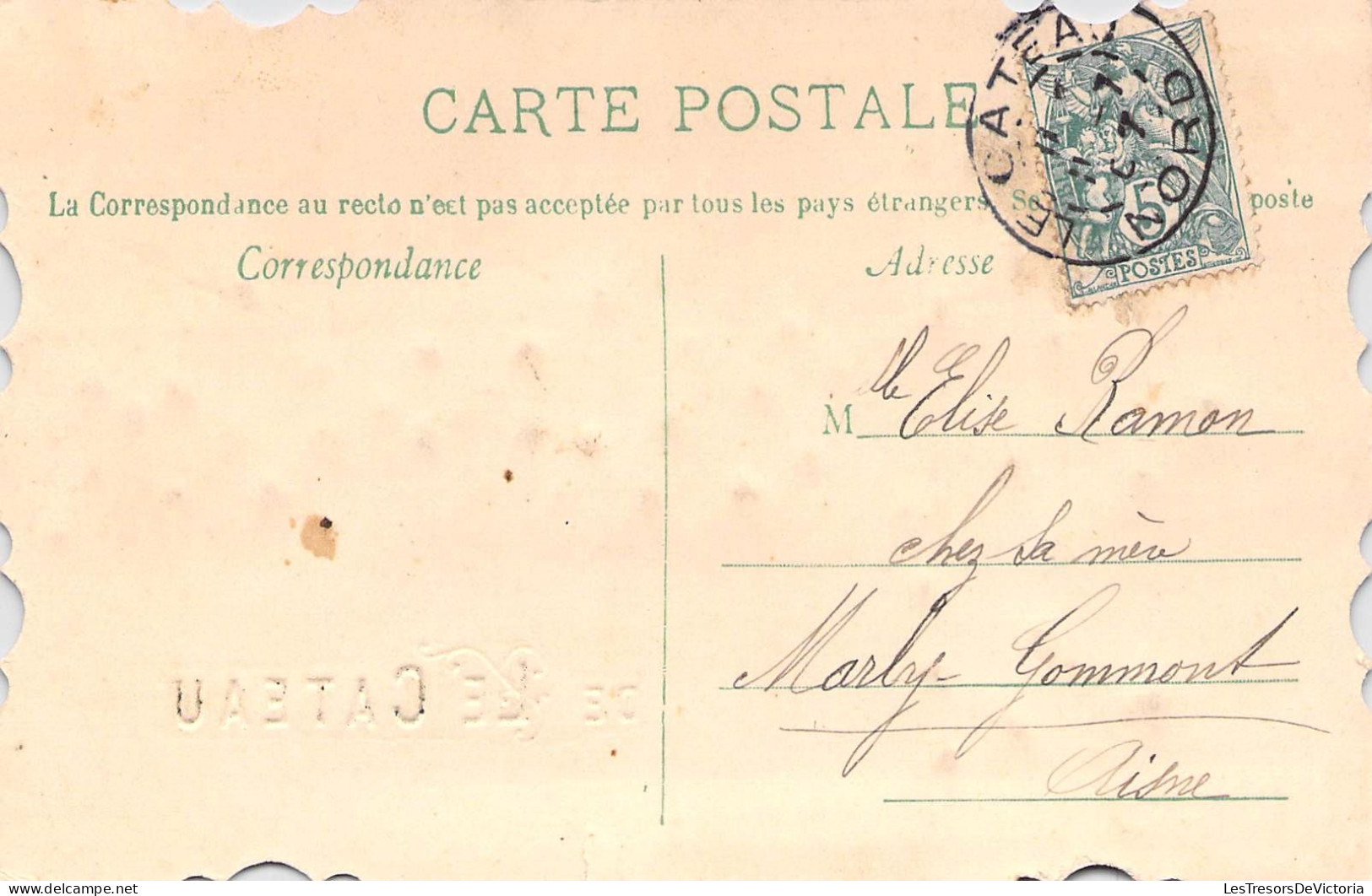 France - Le Cateau - Bonjour De Le Cateau - Paillette - Bords Découpés - Carte Postale Ancienne - Cambrai