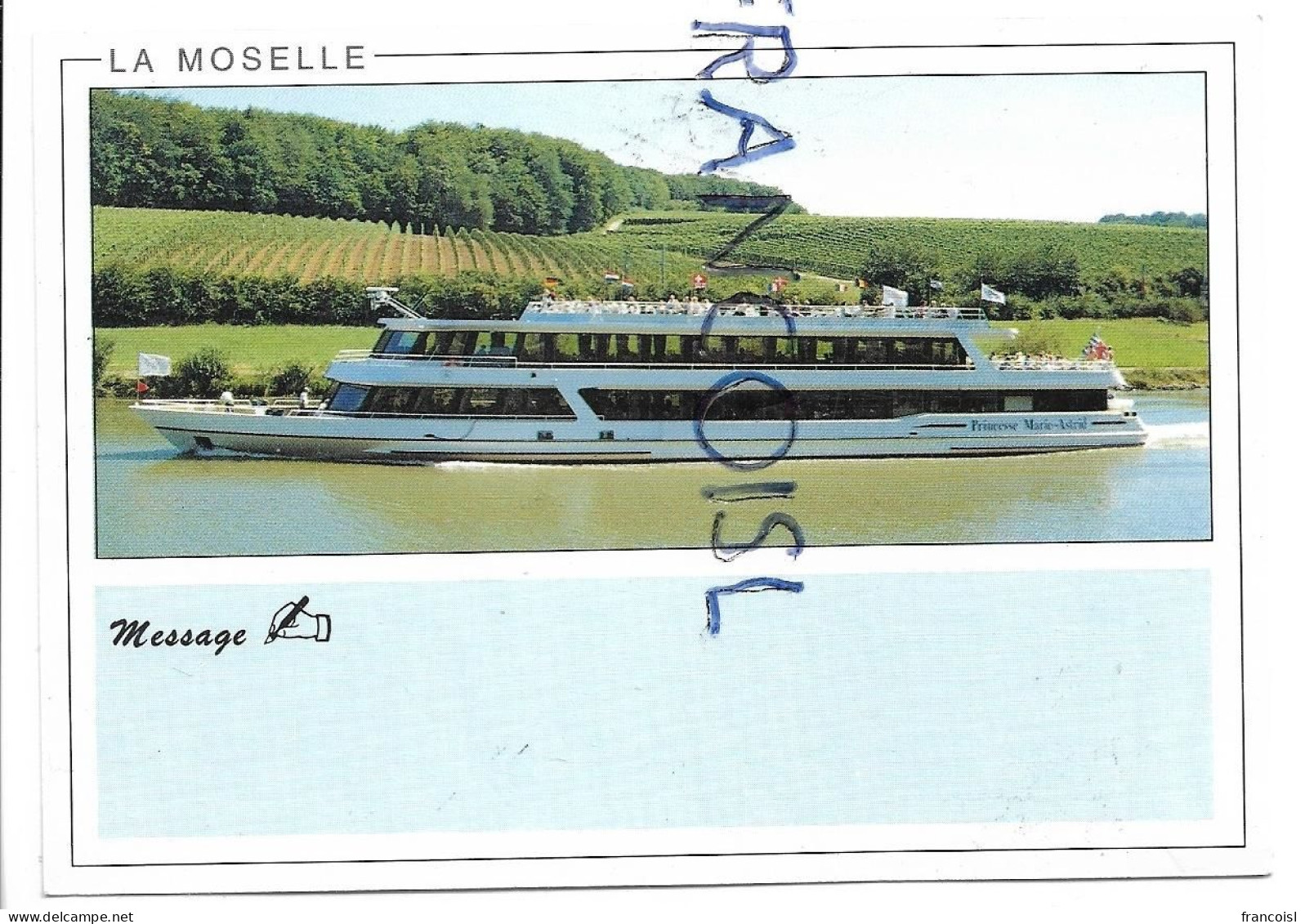 Bonjour Du Grand-Duché De Luxembourg. Le Princesse Marie-Astrid Sur La Moselle, Carte Du Grand-Duché - Souvenir De...