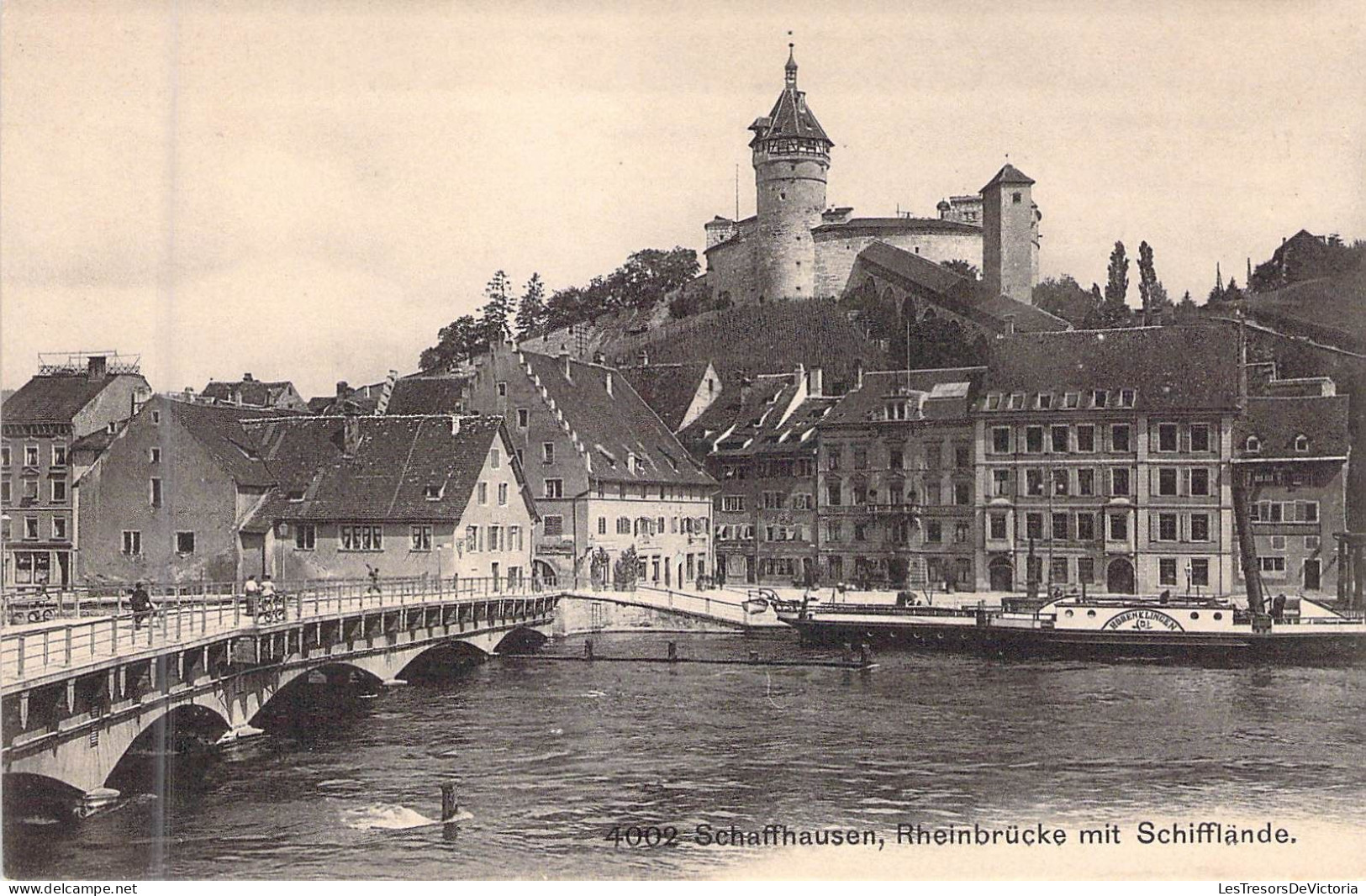 SUISSE - Schaffhausen - Rheinbruckemit Schiffande - Edit Franco Suisse Berne - Carte Postale Ancienne - Berne