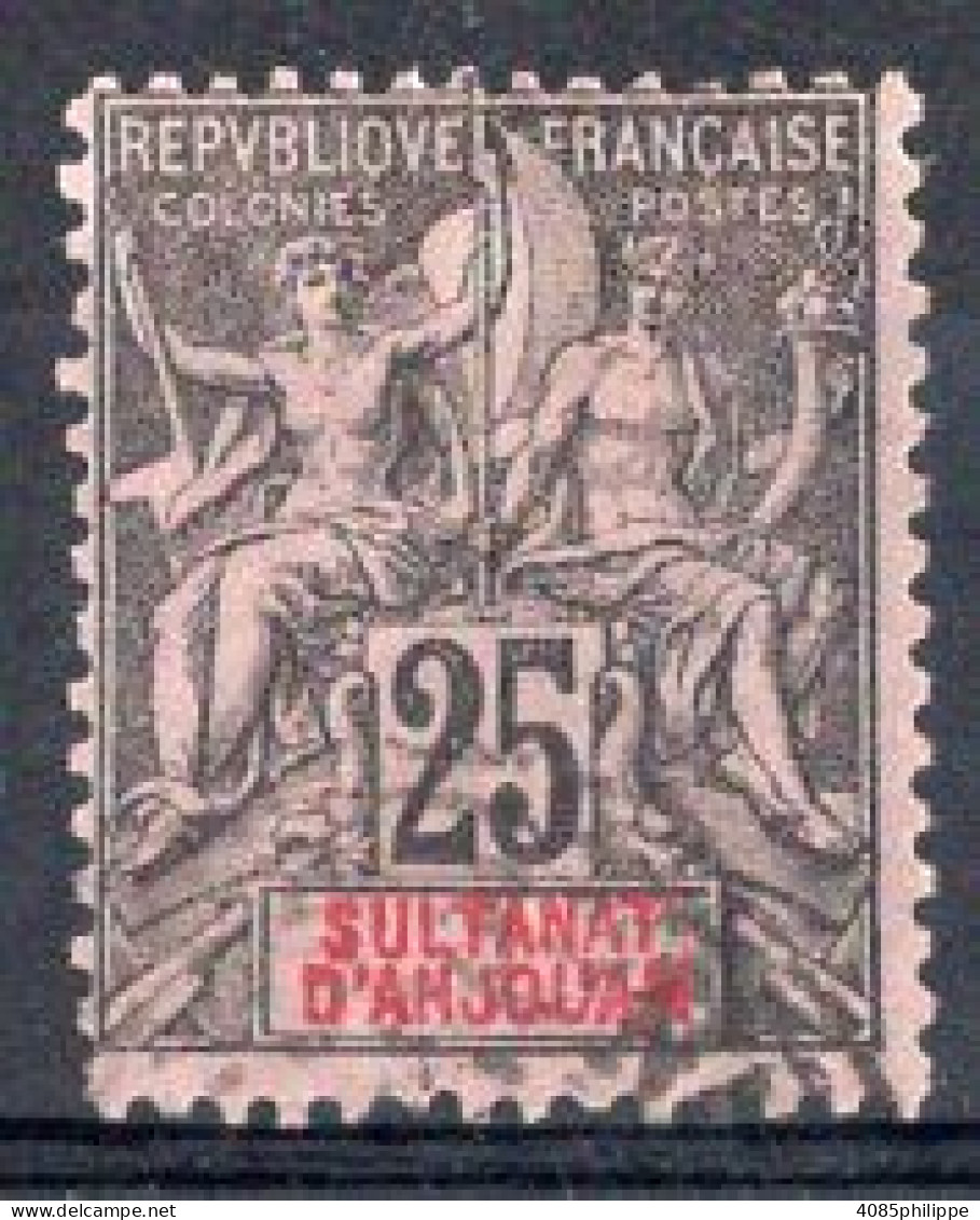 ANJOUAN Timbre-poste N°8 Oblitéré TB Cote 14€00 - Oblitérés