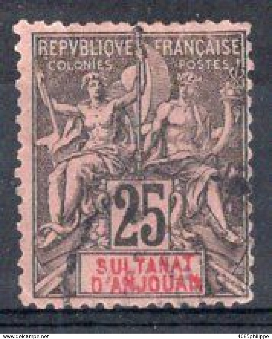 ANJOUAN Timbre-poste N°8 Oblitéré B/TB Cote 14€00 - Used Stamps
