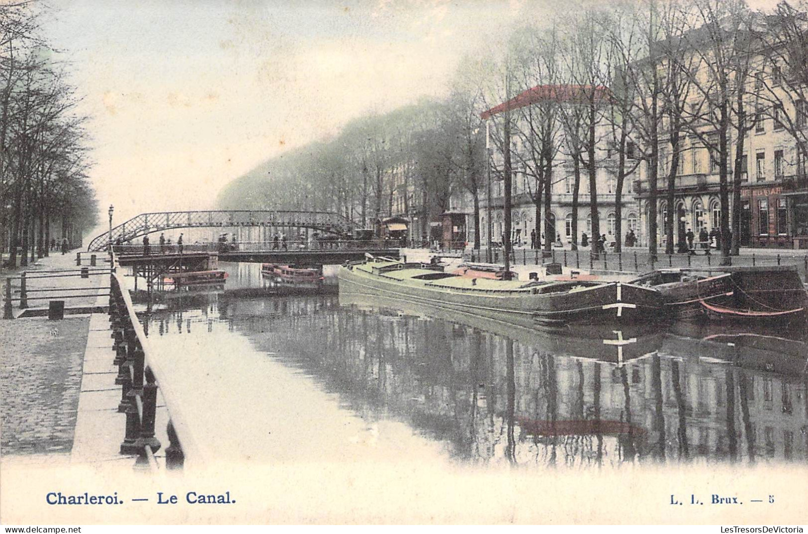 Belgique - Charleroi - Le Canal - Colorisé - Péniche - LL. - Carte Postale Ancienne - Charleroi