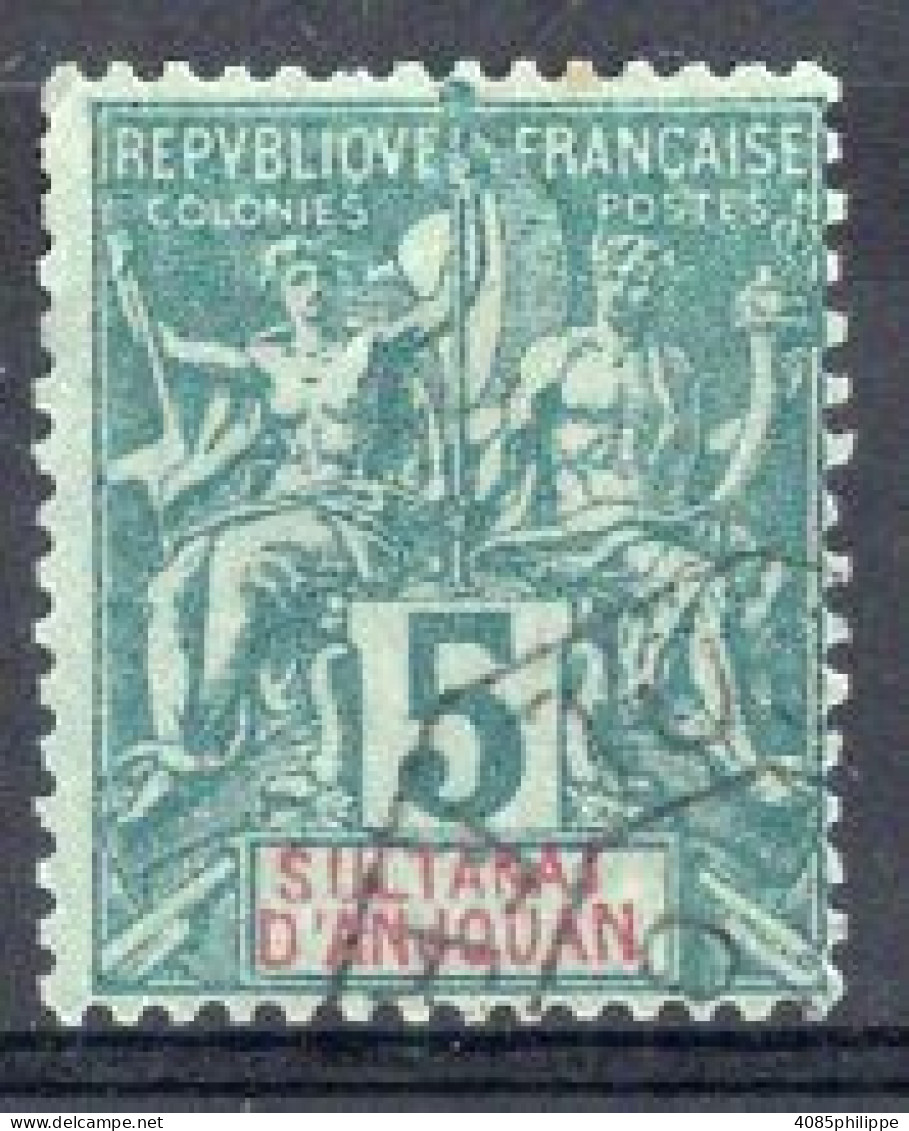 ANJOUAN Timbre-poste N°4 Oblitéré TB Cote 7€00 - Usati