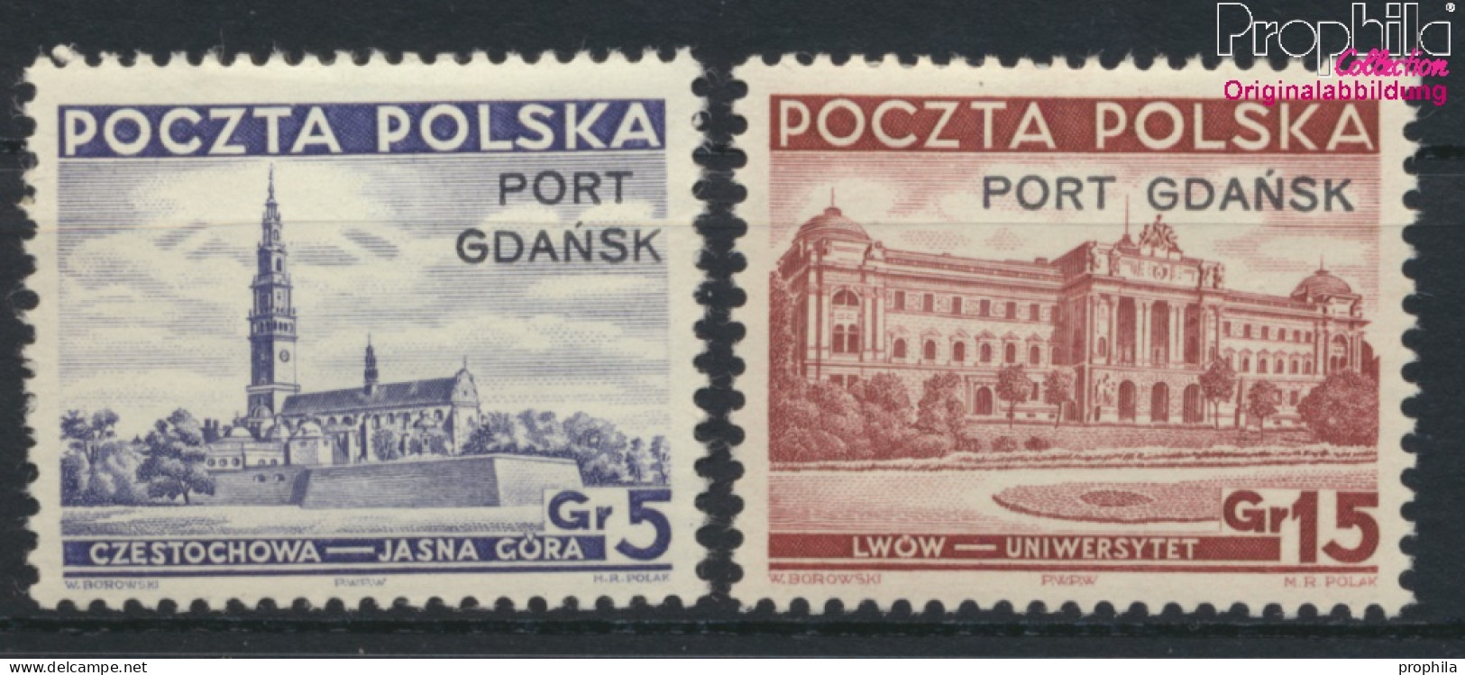 Polnische Post Danzig 32-33 (kompl.Ausg.) Mit Falz 1937 Aufdruckausgabe (9975628 - Ocupaciones