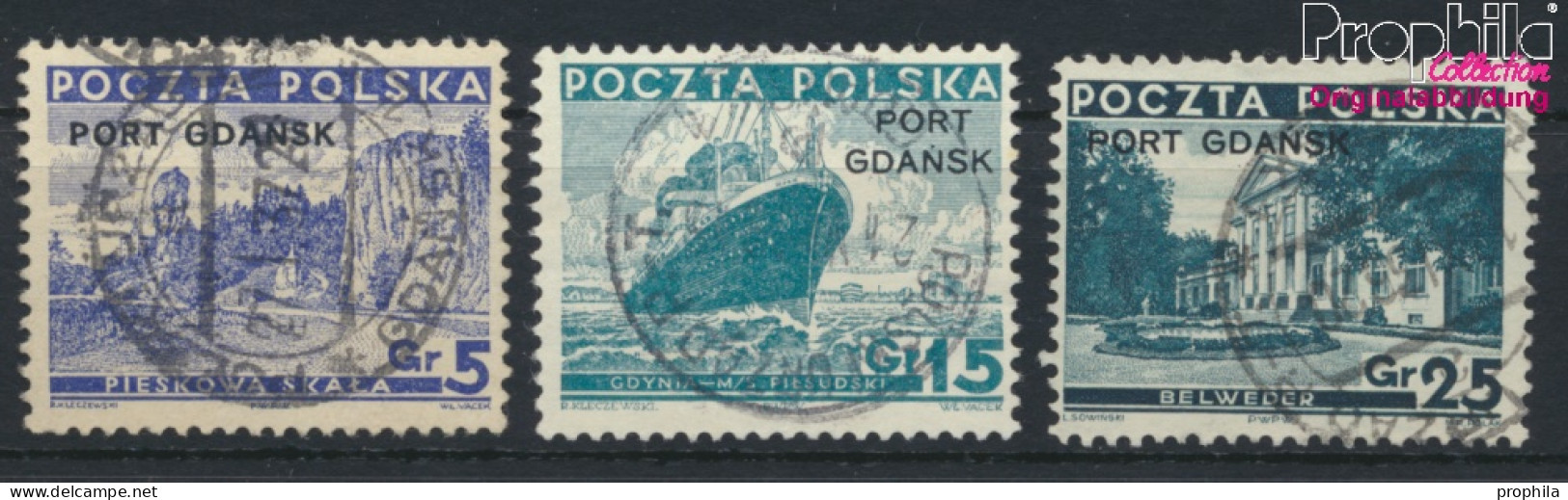 Polnische Post Danzig 29-31 (kompl.Ausg.) Gestempelt 1936 Aufdruckausgabe (9975608 - Ocupaciones