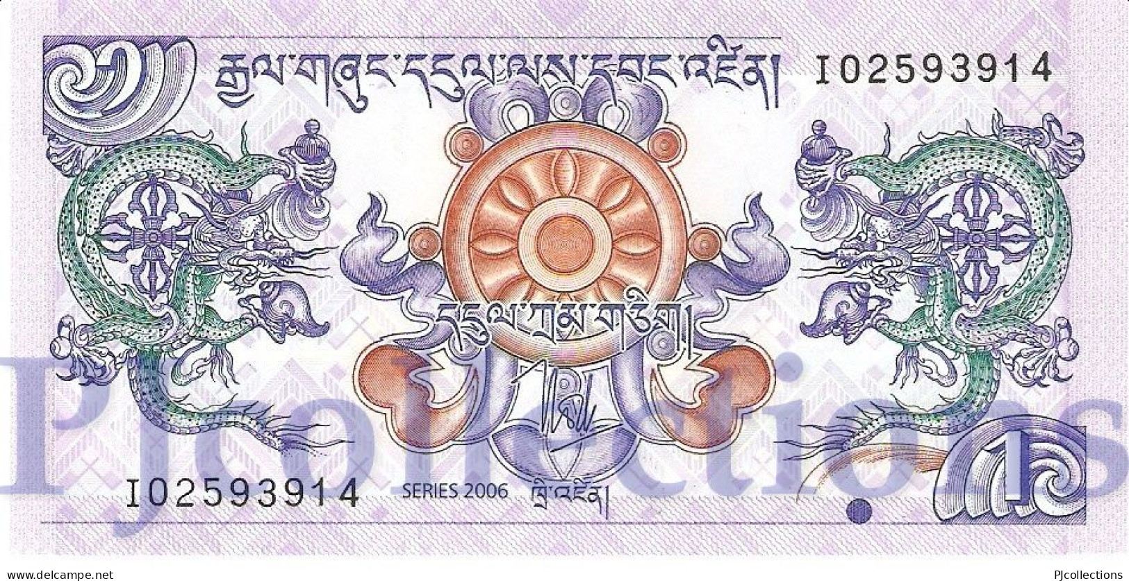 BHUTAN 1 NGULTRUM 2006 PICK 27a UNC - Bhután