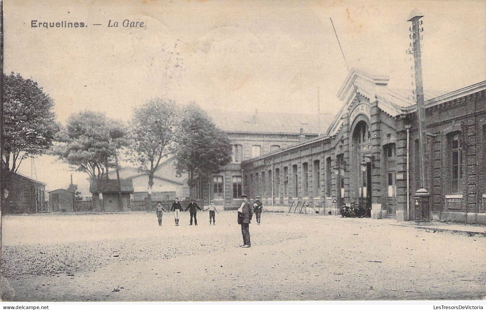 Belgique - Erquelinnes - La Gare - Animé - Phot B. - Carte Postale Ancienne - Erquelinnes