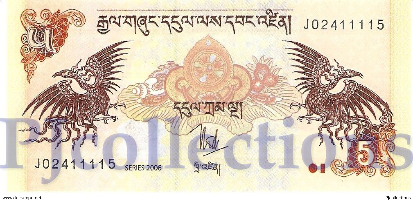 LOT BHUTAN 5 NGULTRUM 2006 PICK 28a UNC X 5 PCS - Bhutan