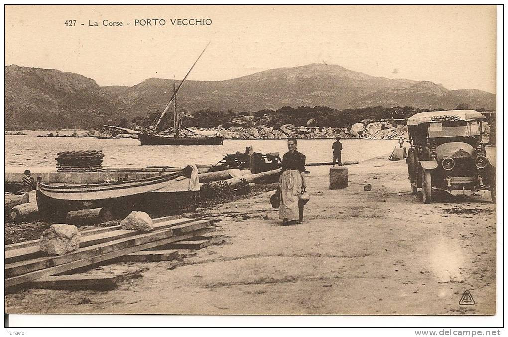 CORSE - PORTO-VECCHIO - Automobile Sur La Marine - Barques De Pêcheurs - Sonstige & Ohne Zuordnung