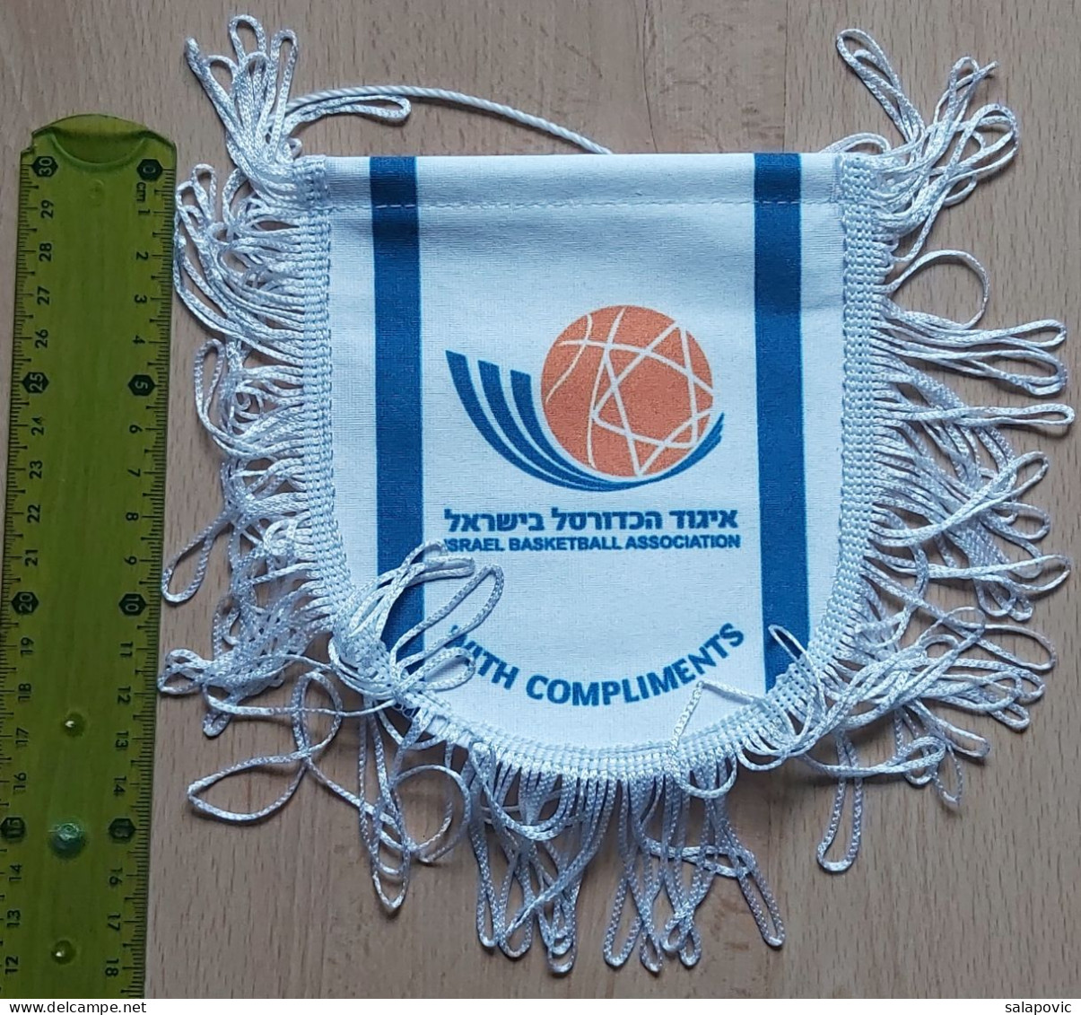 Israel Basketball Federation Association  PENNANT, SPORTS FLAG ZS 4/1 - Habillement, Souvenirs & Autres