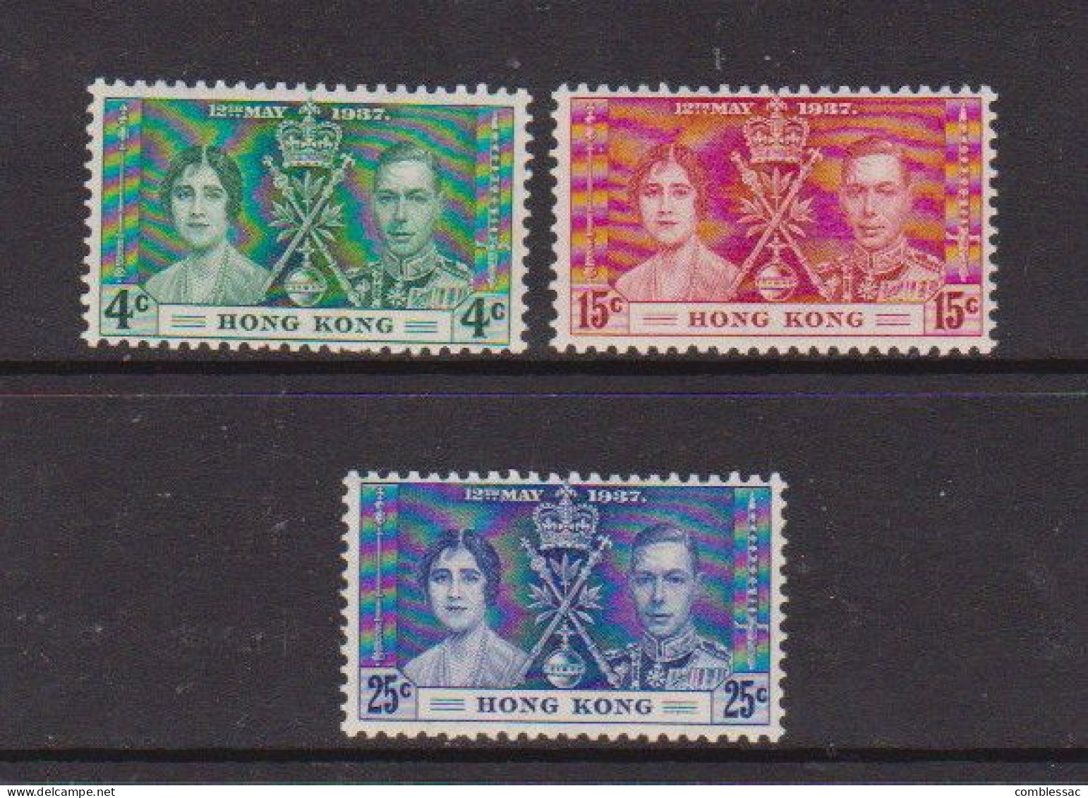 HONG  KONG    1937    Coronation    Set  Of  3    MH - Unused Stamps