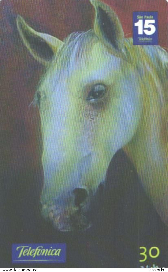 Brazil:Brasil:Used Phonecard, Telefonica, 30 Units, Horse, 2002 - Brasilien