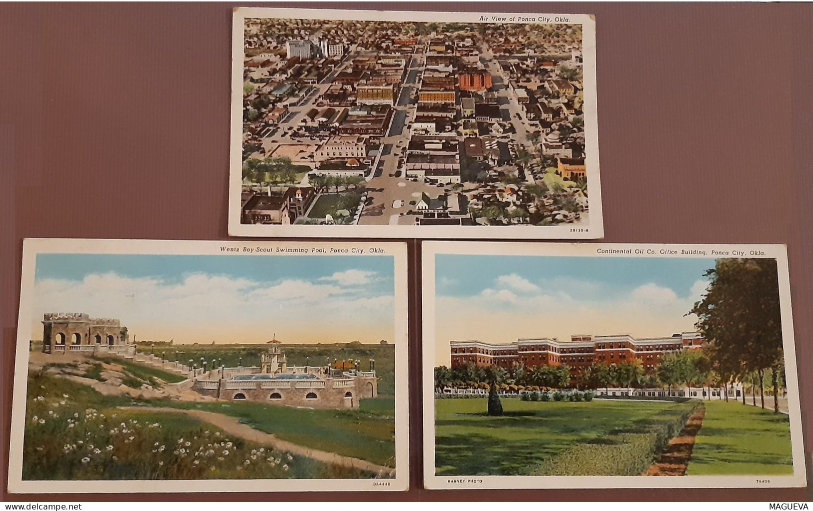 LOT 3 CPA ETATS-UNIS OKLAHOMA - PONCA CITY - VILLE - PISCINE PLEIN AIR - CONTINENTAL OIL CO BUILDING 1939 - 1951 - Autres & Non Classés