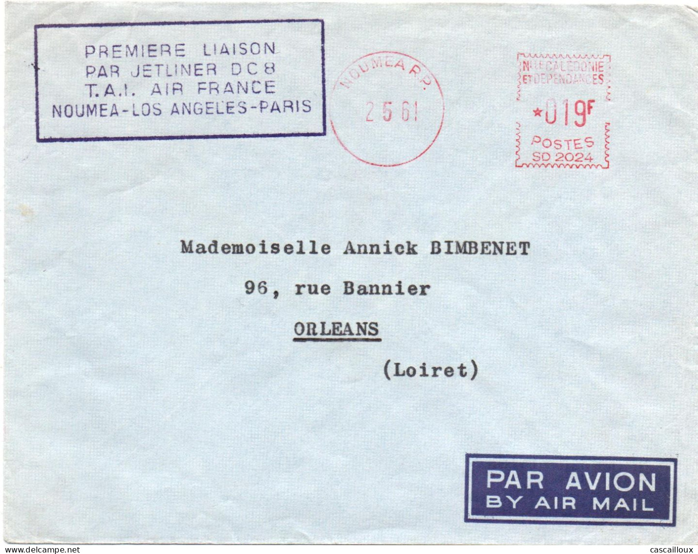 Enveloppe De La Poste Aérienne - Cartas & Documentos