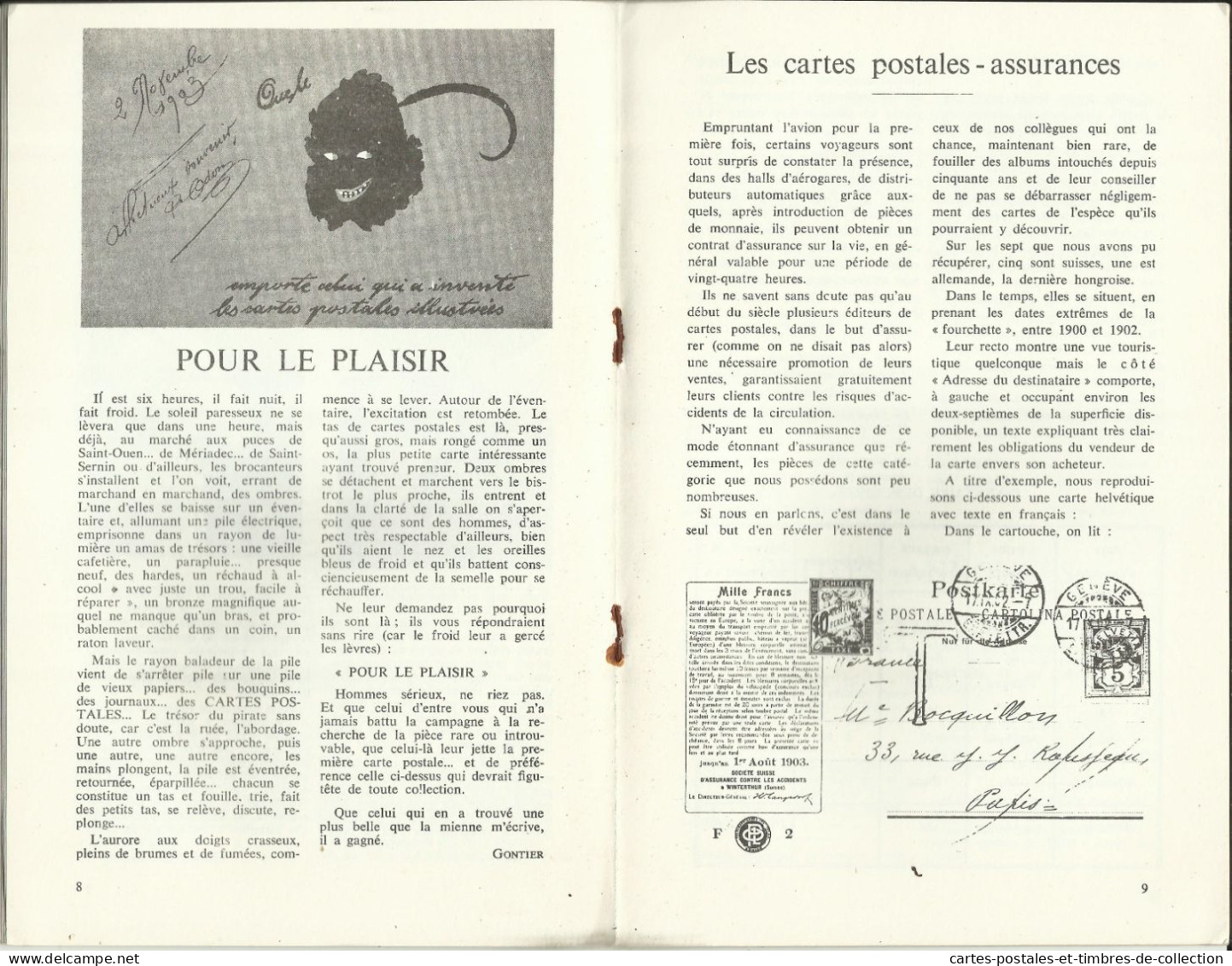 LE CARTOPHILE N°12 , Mars 1969 , ORIGINE DE LA CP FRANCAISE ILLUSTREE (1) , LES CP-ASSURANCES , Etc... - French
