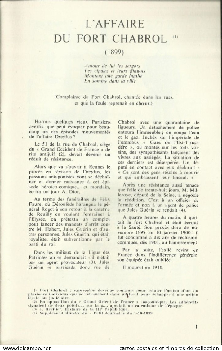 LE CARTOPHILE N°18 , Septembre 1970 , L'AFFAIRE DU FORT CHABROL , LES CARTES PUZZLE , LES CARTES MIGNON , Etc... - Francés