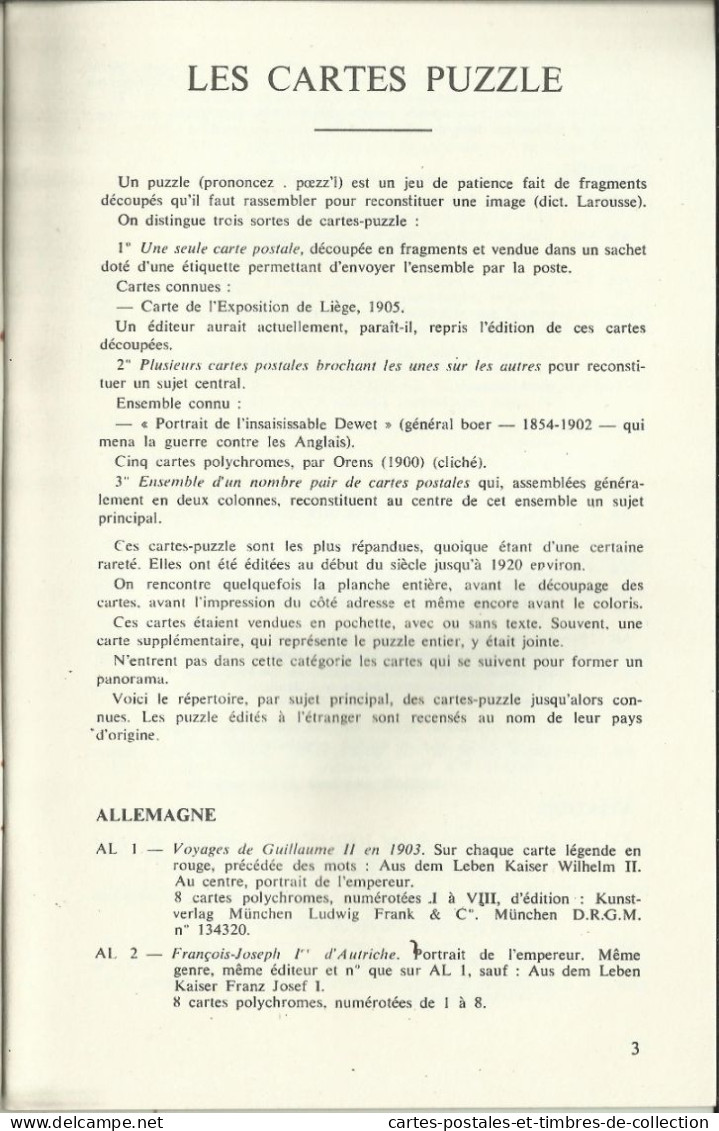 LE CARTOPHILE N°18 , Septembre 1970 , L'AFFAIRE DU FORT CHABROL , LES CARTES PUZZLE , LES CARTES MIGNON , Etc... - Français