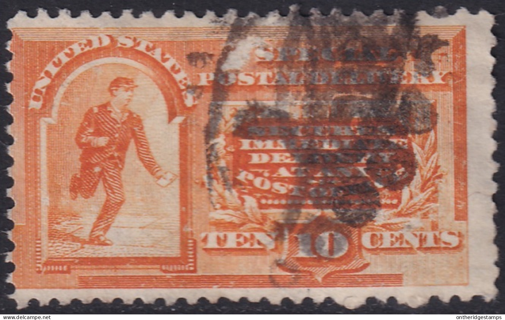 United States 1893 Sc E3  Special Delivery Used Scuff Mark At Top - Espressi & Raccomandate