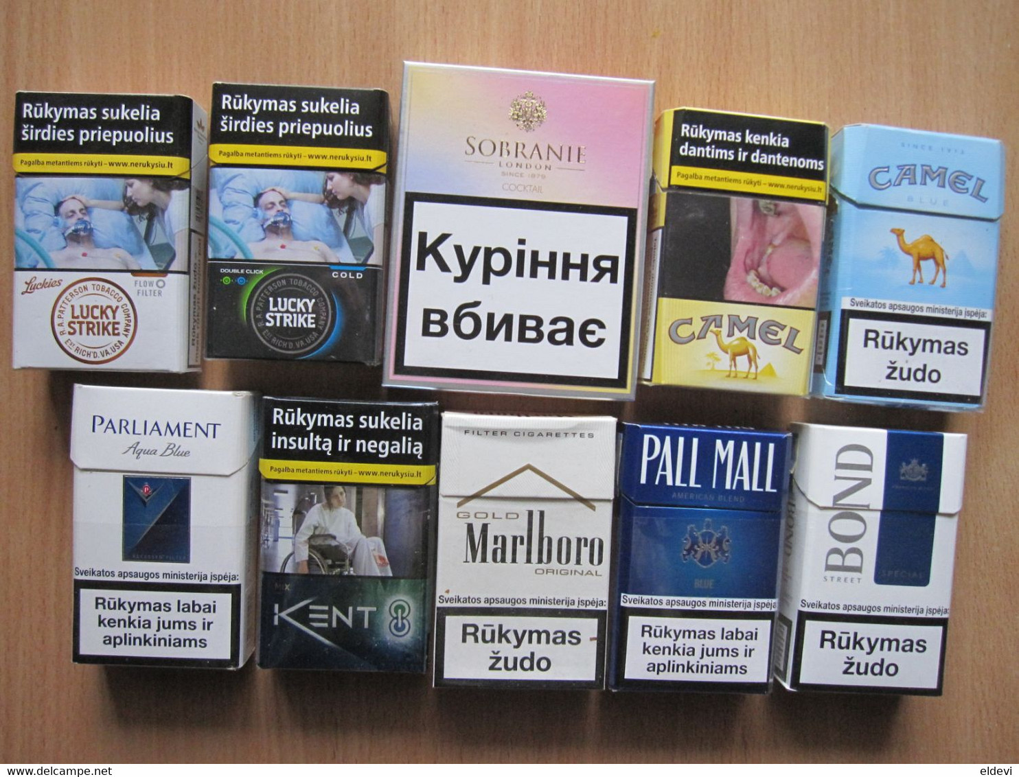 Lot Of 10 Empty Cigarette Packs / Boxes London Sobranie Lucky Strike Camel Parliament Marlboro + - Estuches Para Cigarrillos (vacios)