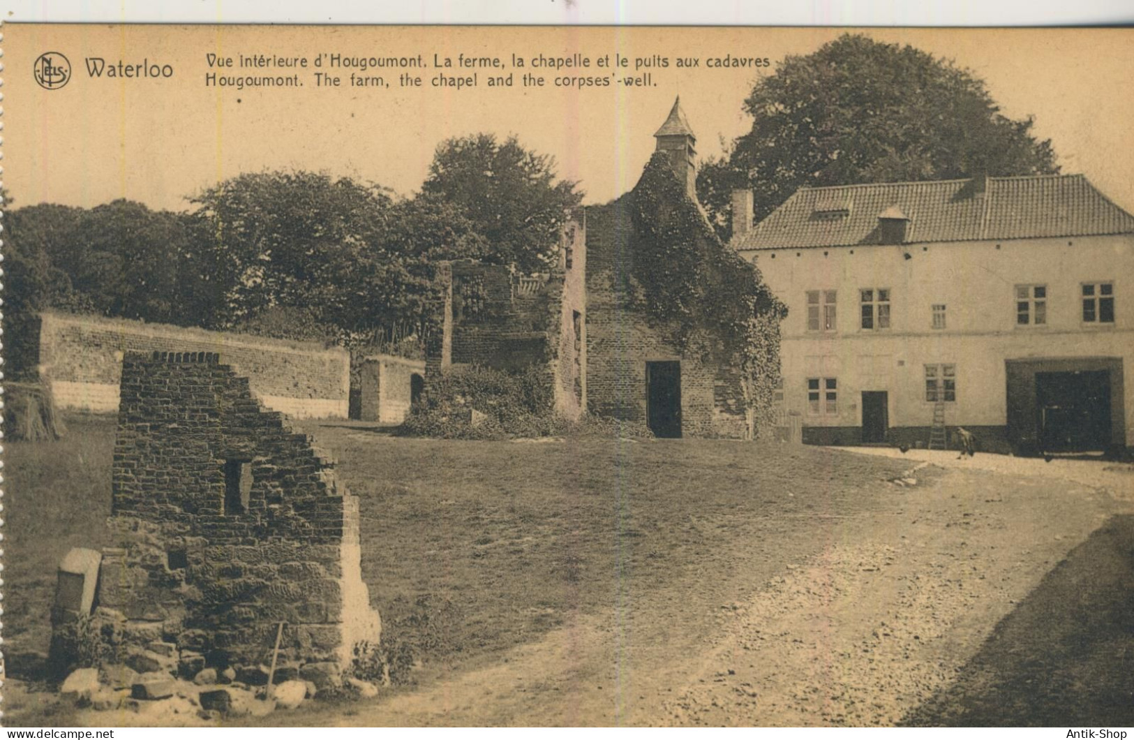 Waterloo - Vue Intèrieure D'Hougoumont - La Ferme, Le Chapelle Et Le Pulls Sur Cadavres - Von 1923 (59464) - Waterloo