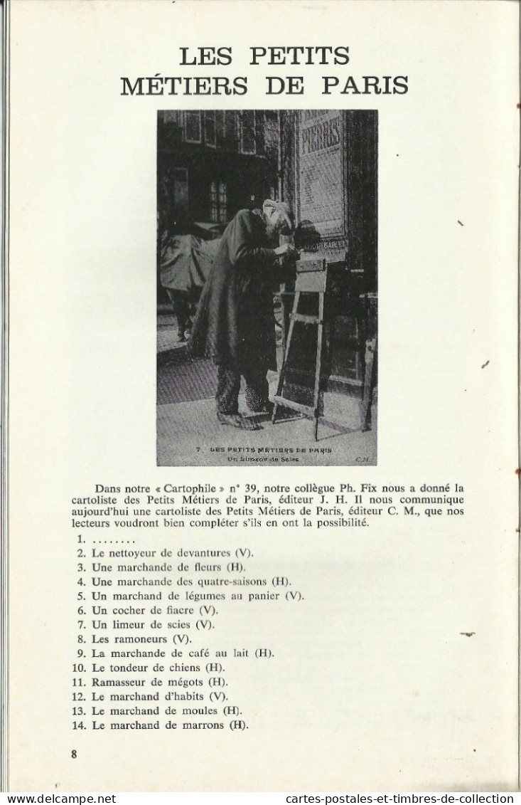 LE CARTOPHILE N°46 , Septembre 1977 , LES PASTORALES DU PAYS BASQUE , LES PETITS METIERS DE PARIS , Etc... - Francese