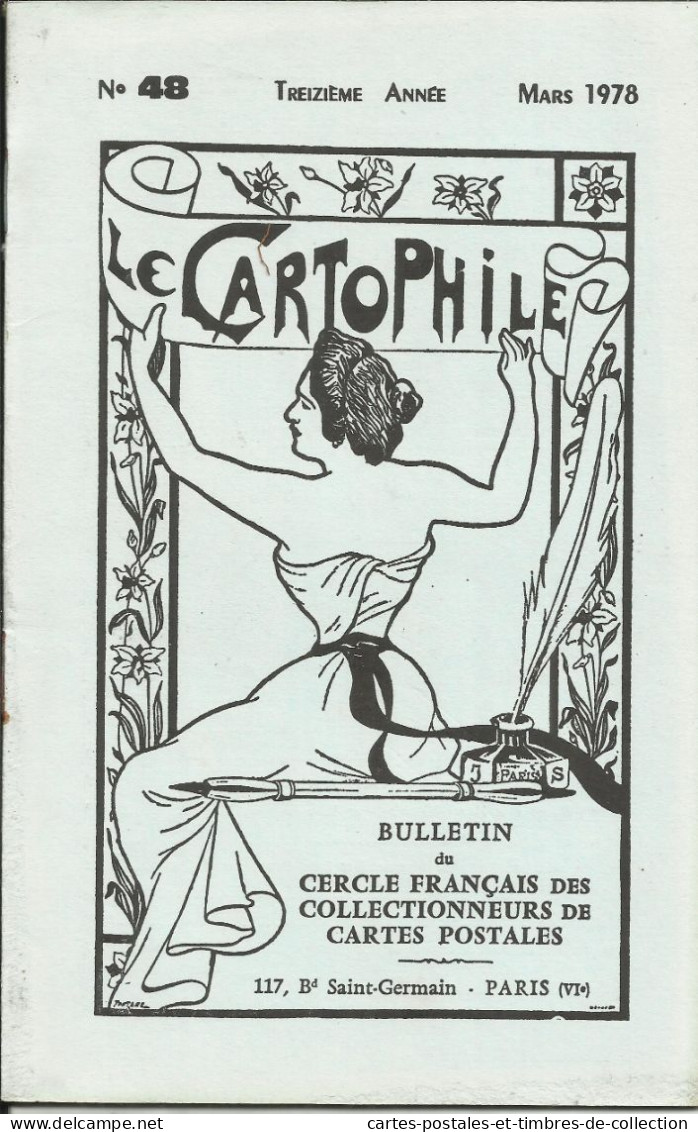 LE CARTOPHILE N°48 , Mars 1978 , LES PARISIENNES A ROBINSON , LES EVENEMENTS A RENNES , LA MORT LENTE , Etc... - Frans