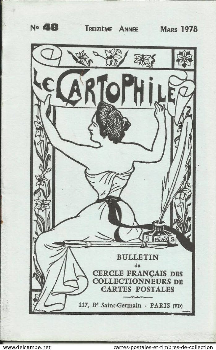 LE CARTOPHILE N°48 , Mars 1978 , LES PARISIENNES A ROBINSON , LES EVENEMENTS A RENNES , LA MORT LENTE , Etc... - French