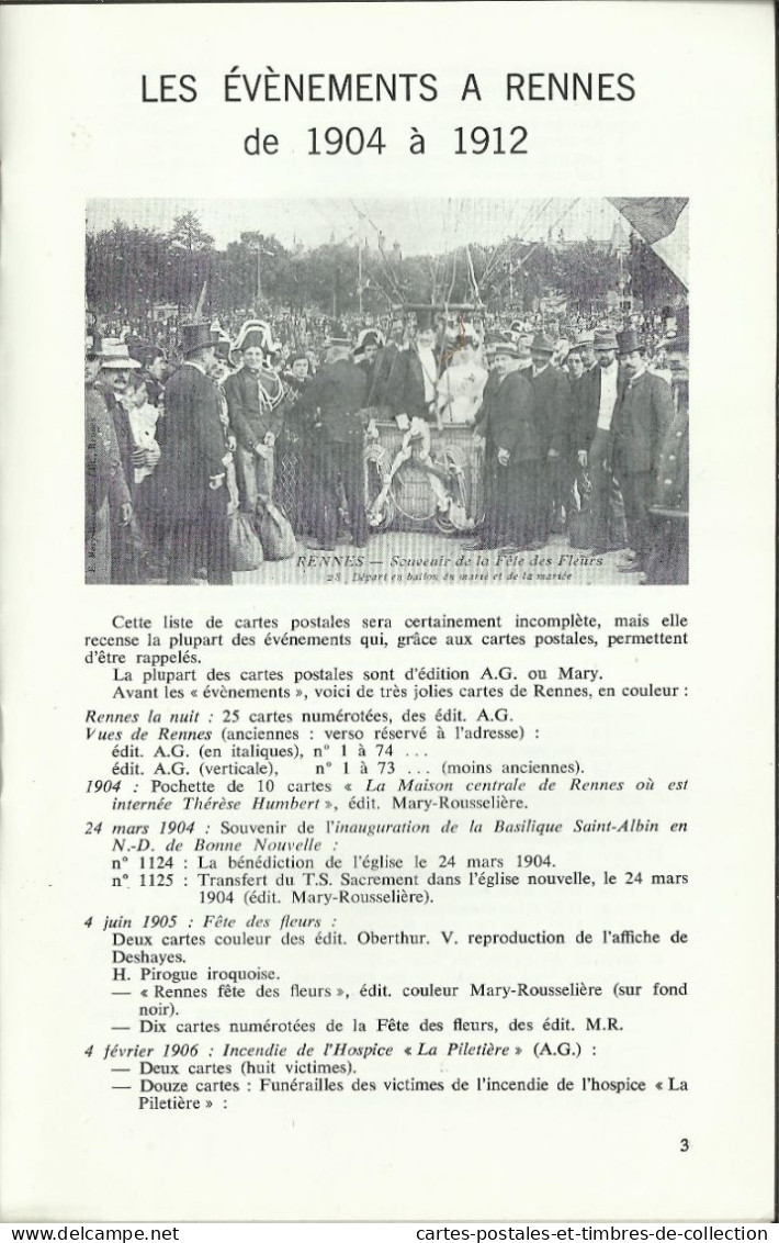 LE CARTOPHILE N°48 , Mars 1978 , LES PARISIENNES A ROBINSON , LES EVENEMENTS A RENNES , LA MORT LENTE , Etc... - Francés