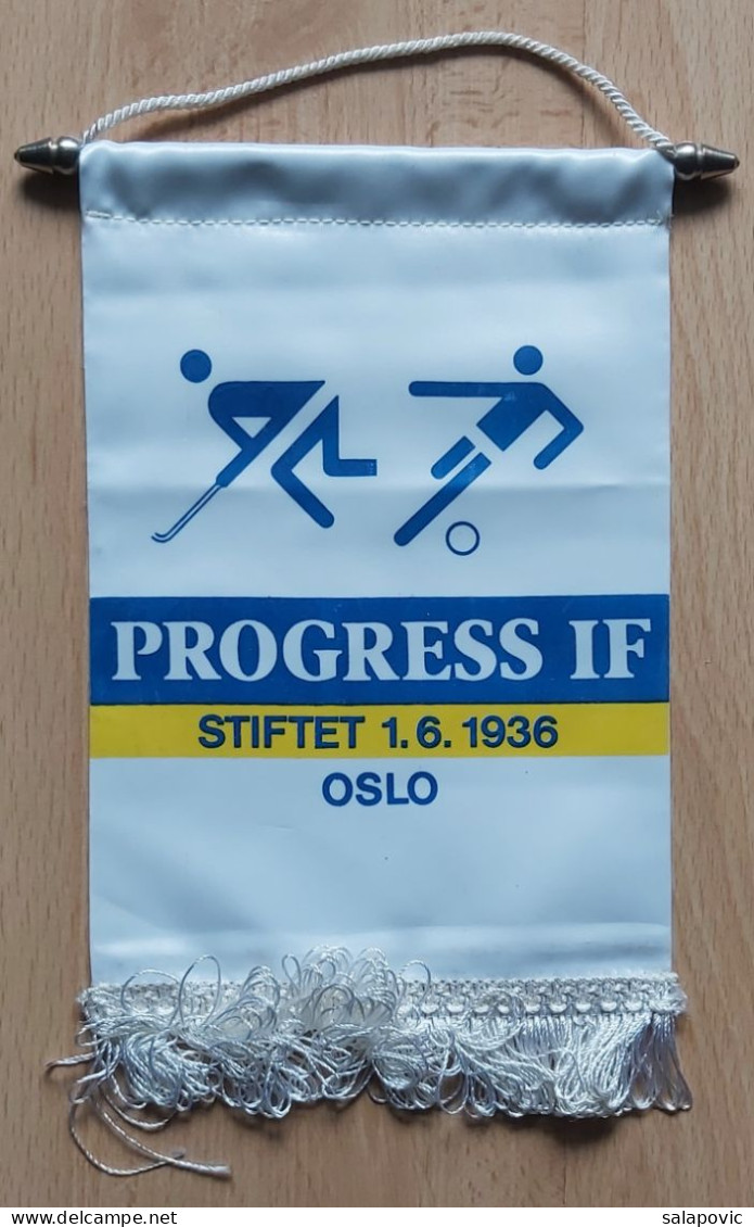 Progress IF Oslo Norway, Ice Hockey Football Soccer Club Fussball Calcio Futbol Futebol   PENNANT, SPORTS FLAG ZS 4/4 - Kleding, Souvenirs & Andere