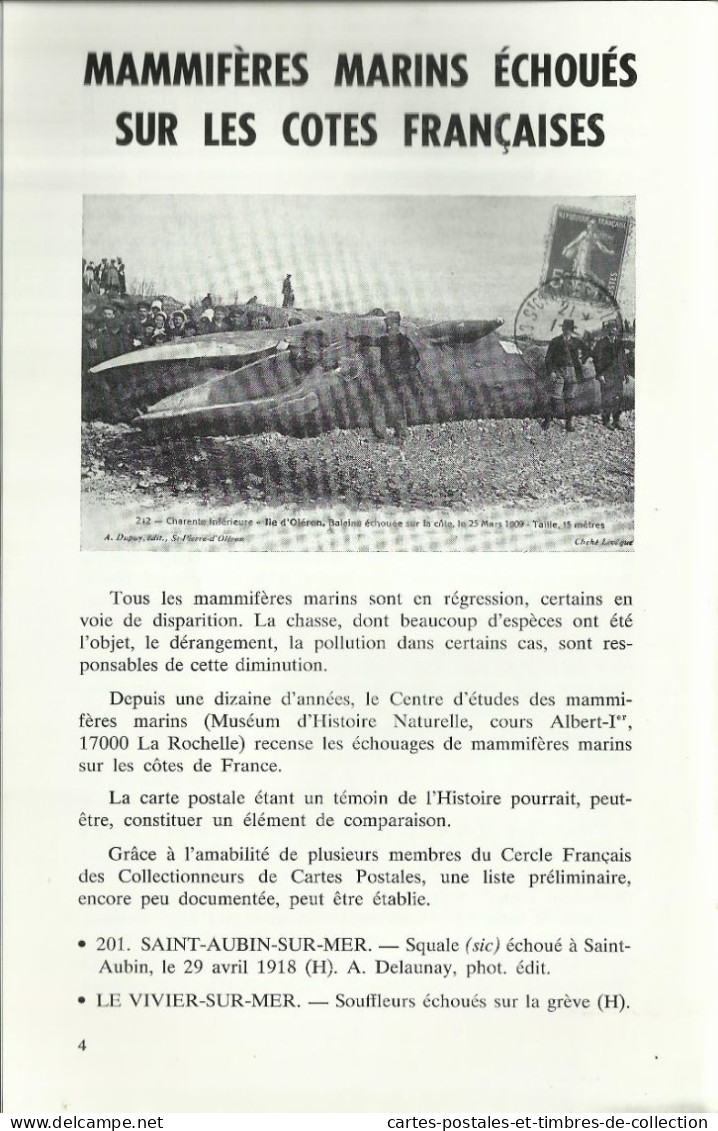 LE CARTOPHILE N°54 , Septembre 1979 , LES GRANDS VOILIERS DE 1880 A 1930 , MAMMIFERES MARINS ECHOUES , Etc... - Francés