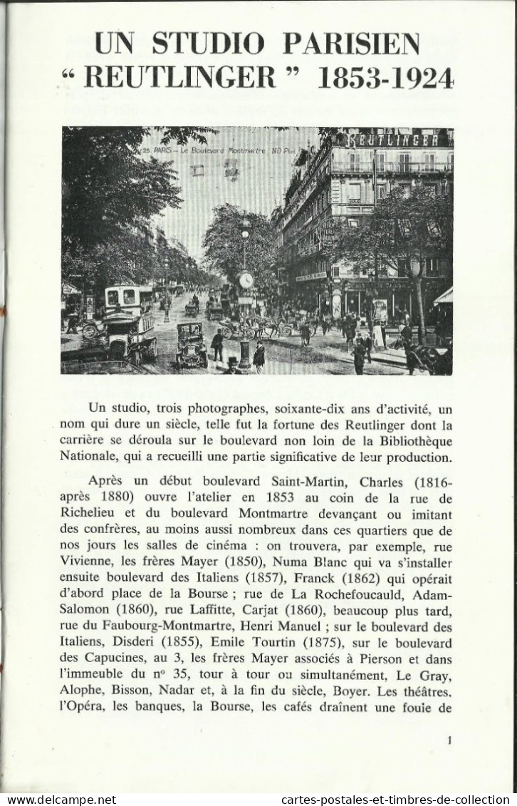 LE CARTOPHILE N°55 , Décembre 1979 , STUDIO PARISIEN REUTLIGER 1853-1924 , LA CARAVANE DE CANCALE , Etc... - Francese