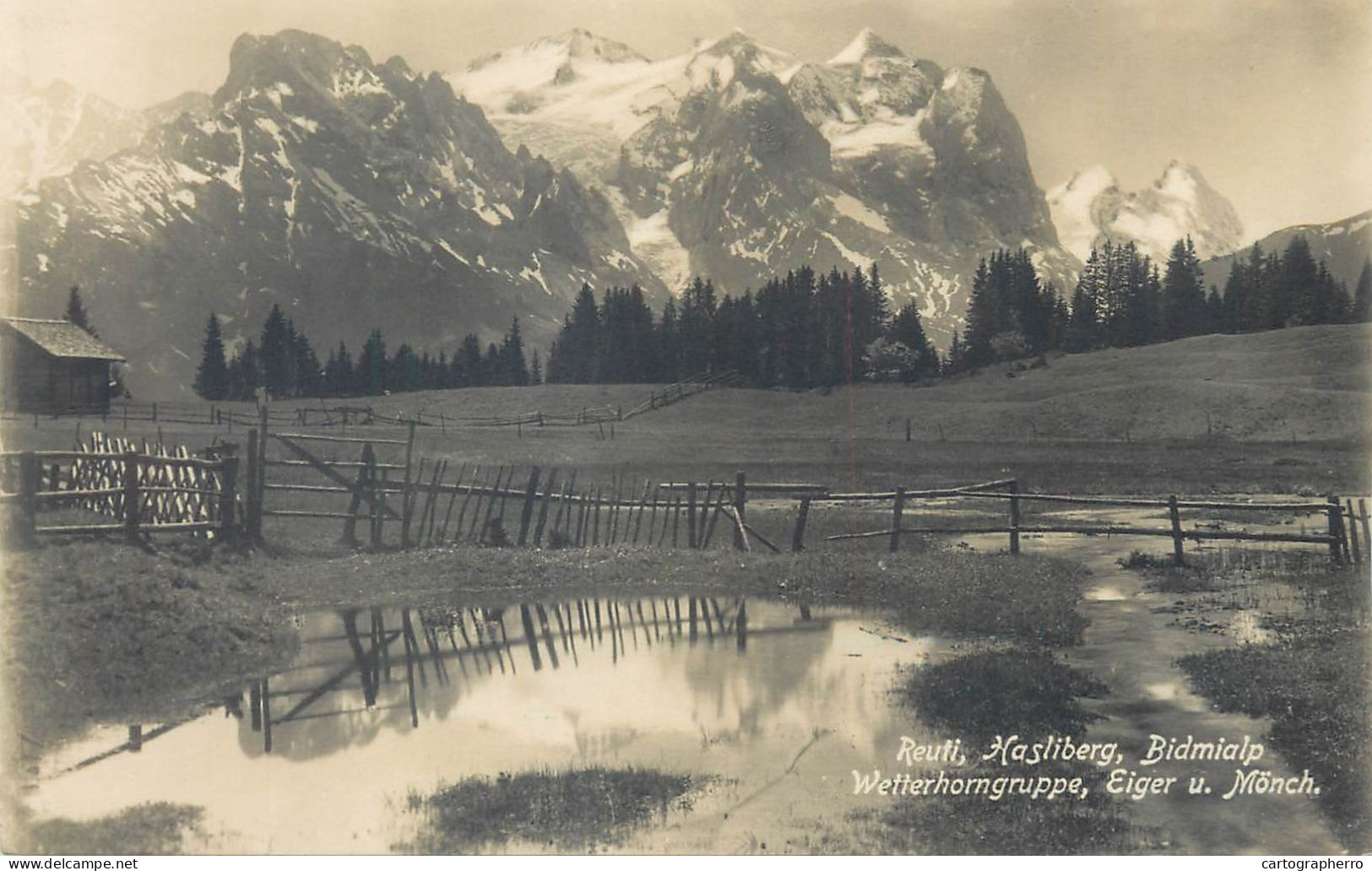 Postcard Switzerland  Reuti Hasliberg Wetterhorngruppe Eiger Monch - Hasliberg