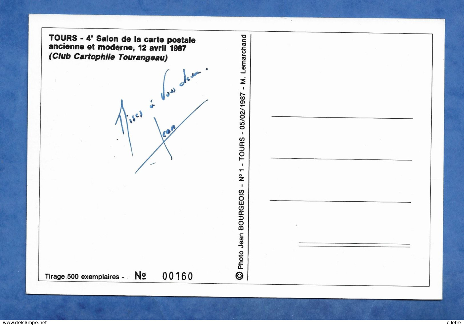 CPM 4ème Salon De La Carte Ancienne 1987 Tours - Métier - Le Peintre En Bâtiment Photo Jean Bourgeois Signée - 500 Exp - Bourses & Salons De Collections