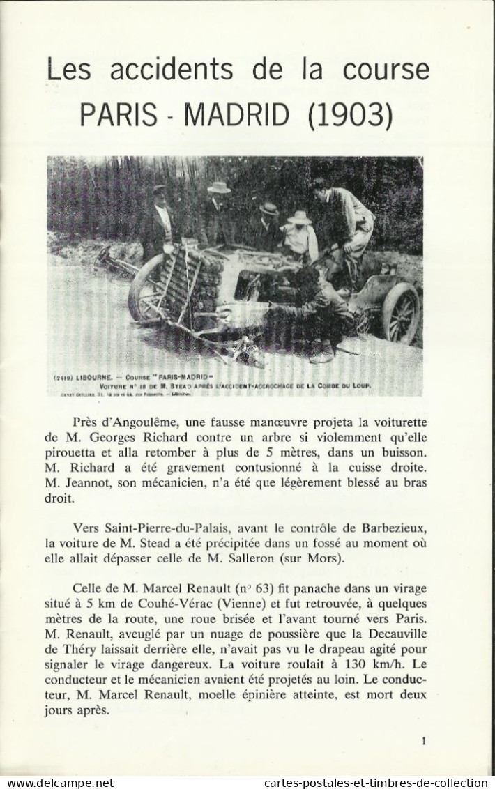 LE CARTOPHILE N°60 , Mars 1981 , LES ACCIDENTS DE LA COURSE PARIS-MADRID (1903) , LA CAMARGUE , Etc... - Französisch