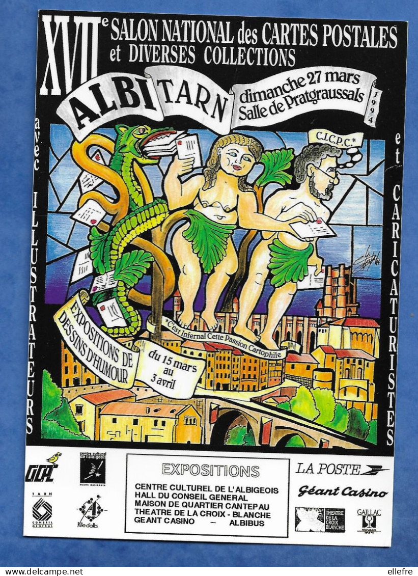 CPM 17 ème Salon De La Carte Postale Albi 1994 - Illustration Christian Chabert - 1500 Exp - Bourses & Salons De Collections