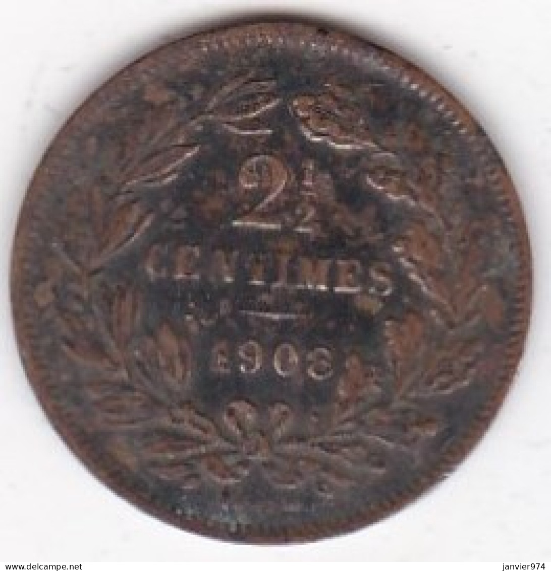 Luxembourg . 2½ Centimes 1908 . Guillaume IV, En Bronze,  KM# 21 - Luxemburg
