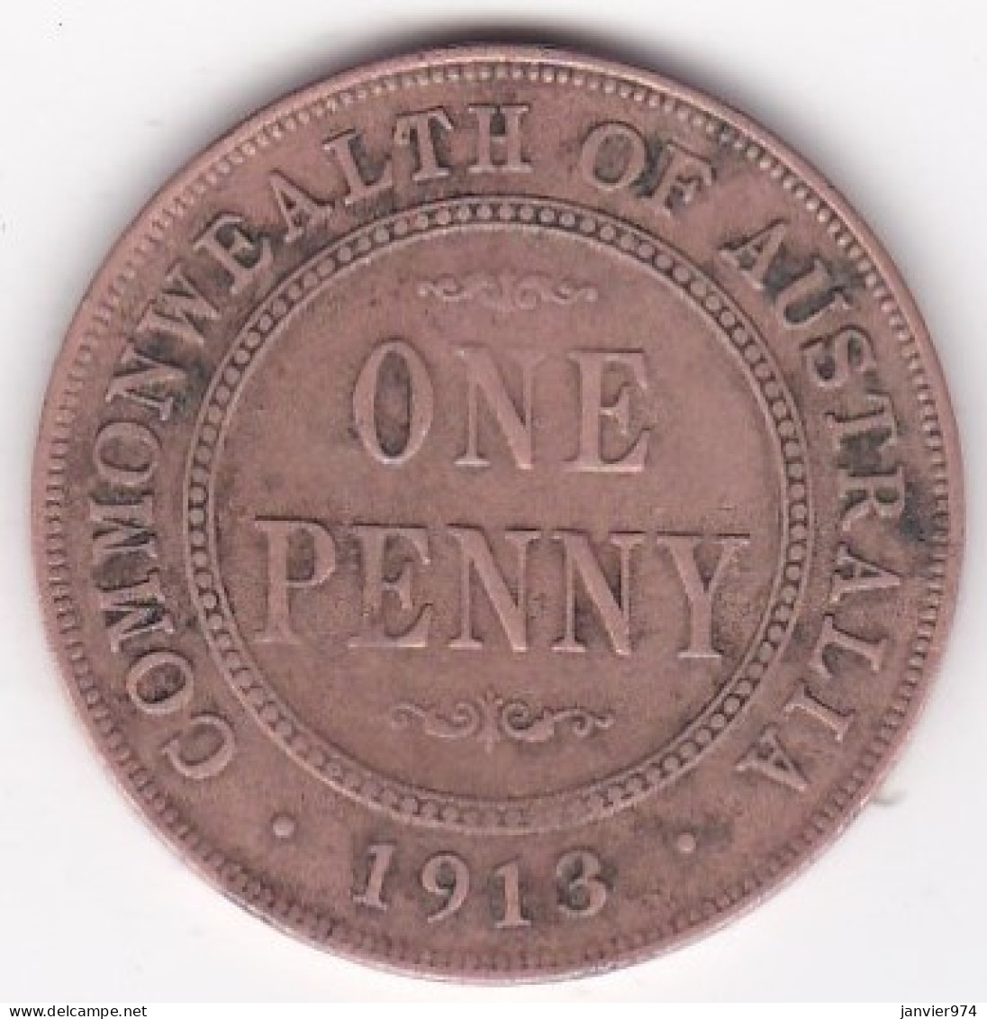 Australie 1 Penny 1913, George V. En Bronze,  KM# 23 - Penny