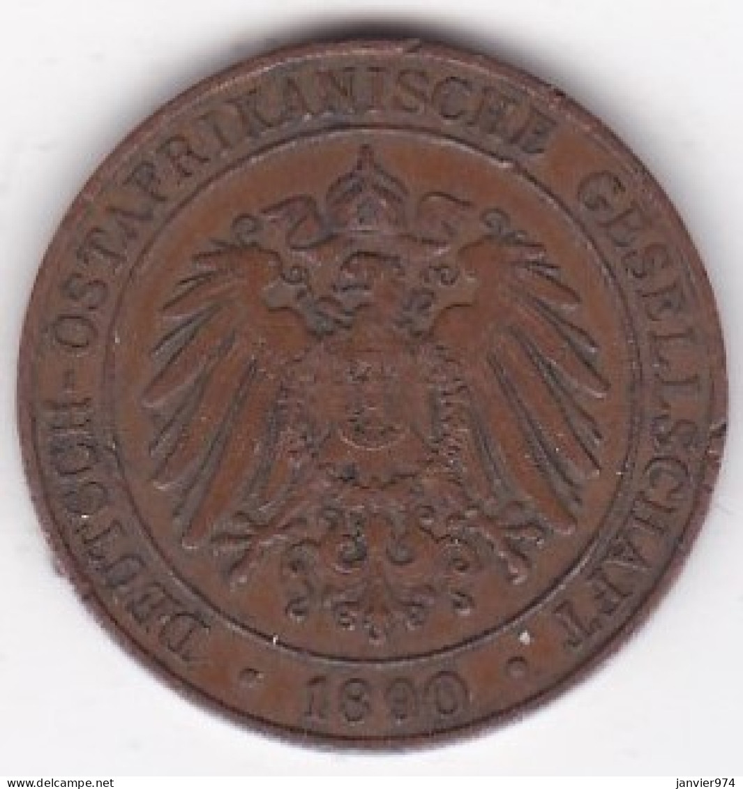 Afrique De L’Allemagne De L’Est 1 Pesa 1890,  Wilhelm II, KM# 1 - Afrique Orientale Allemande