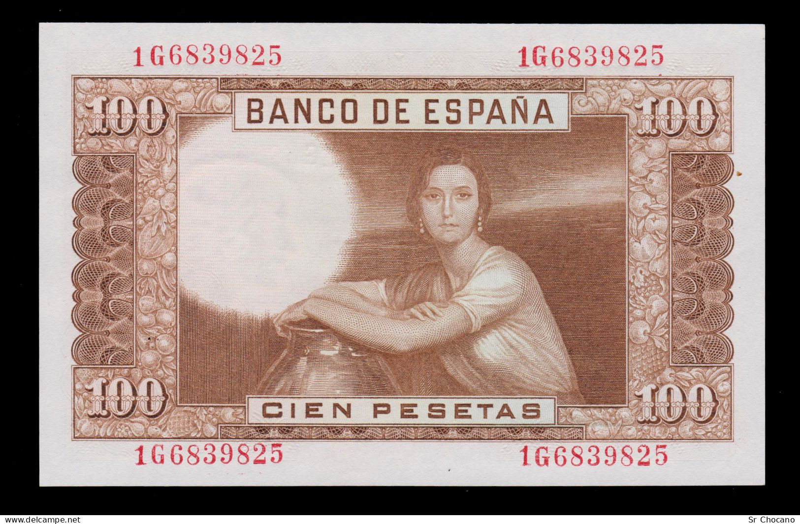 España.100 Pts.SC UNC.1953.JULIO ROMERO.Nº 1G 68398225 - 100 Pesetas